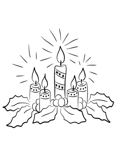Corona de adviento para colorear (archivo JPG)