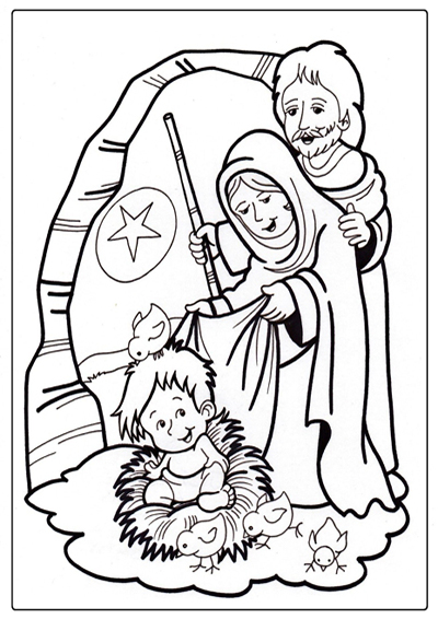 Pesebre para colorear (archivo JPG)