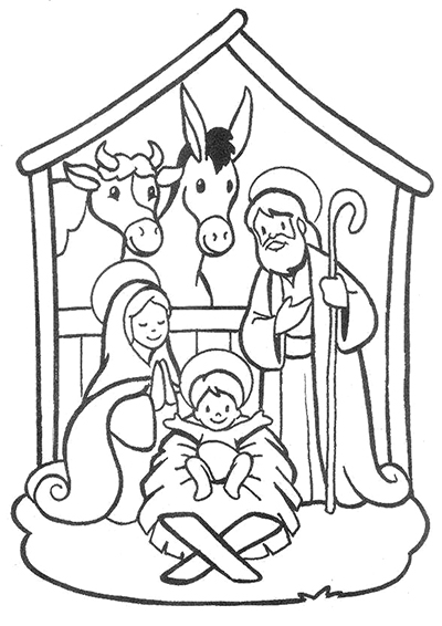 Pesebre para colorear (archivo JPG)