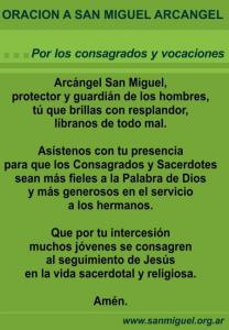 Oración por los consagrados y vocaciones